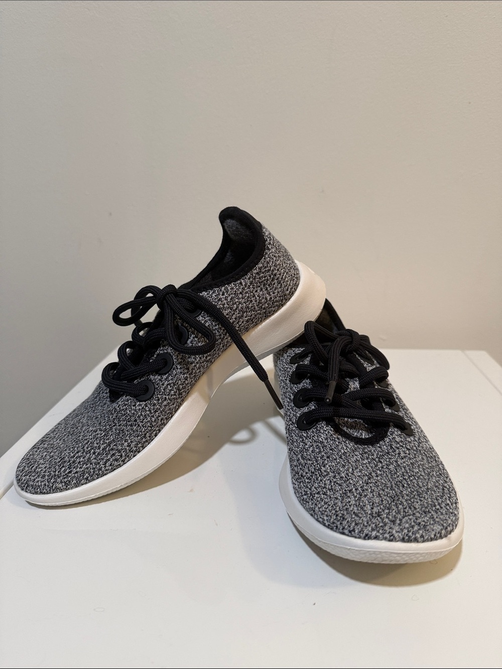 all birds Women's Black Knit Shoe with White Logo Size 5